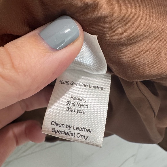 Ecru - Dark Brown Leather Women's Belted Blazer - Picture 8 of 8